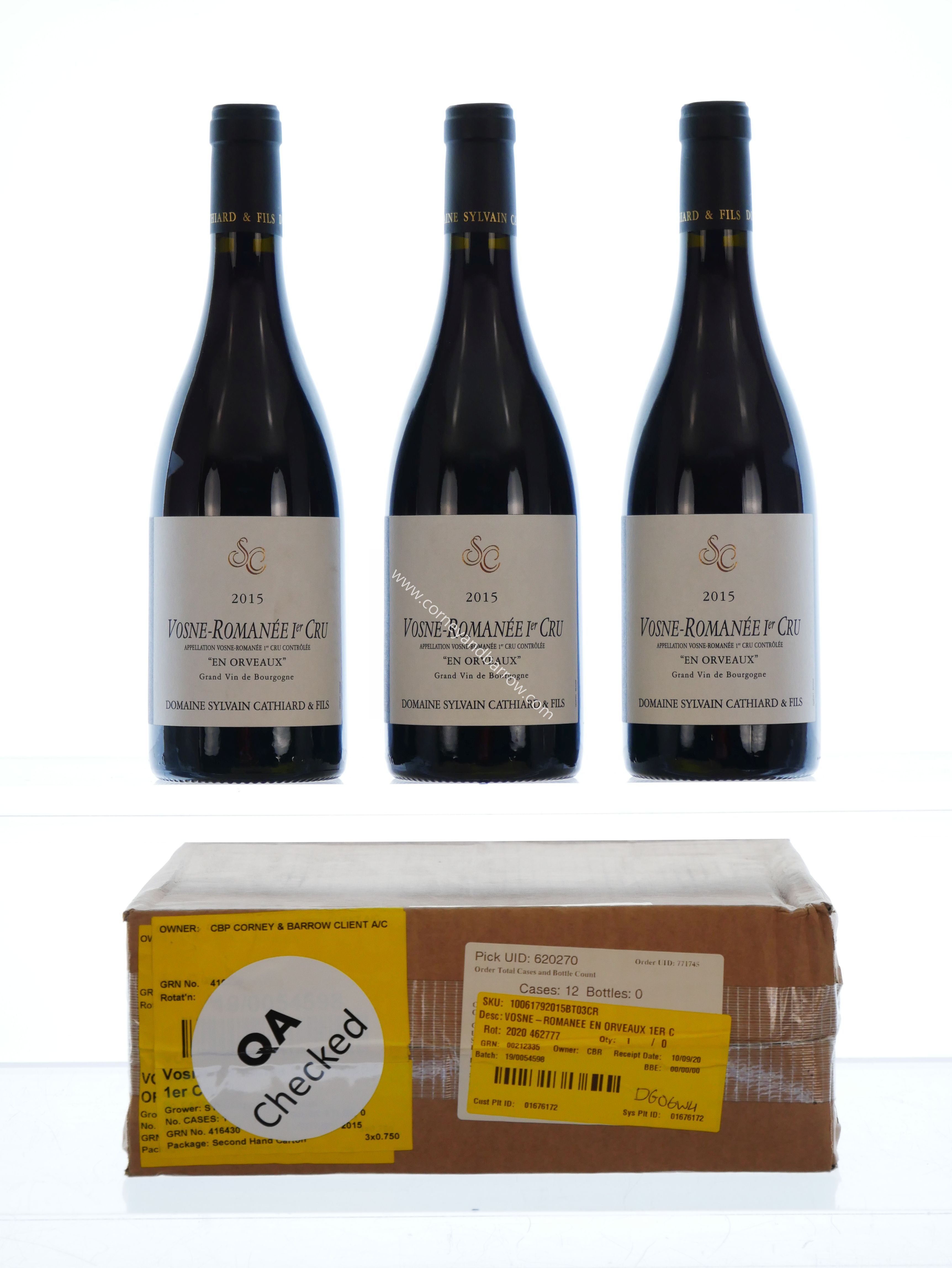 Vosne-Romanee En Orveaux 1er Cru Domaine Sylvain Cathiard 2015