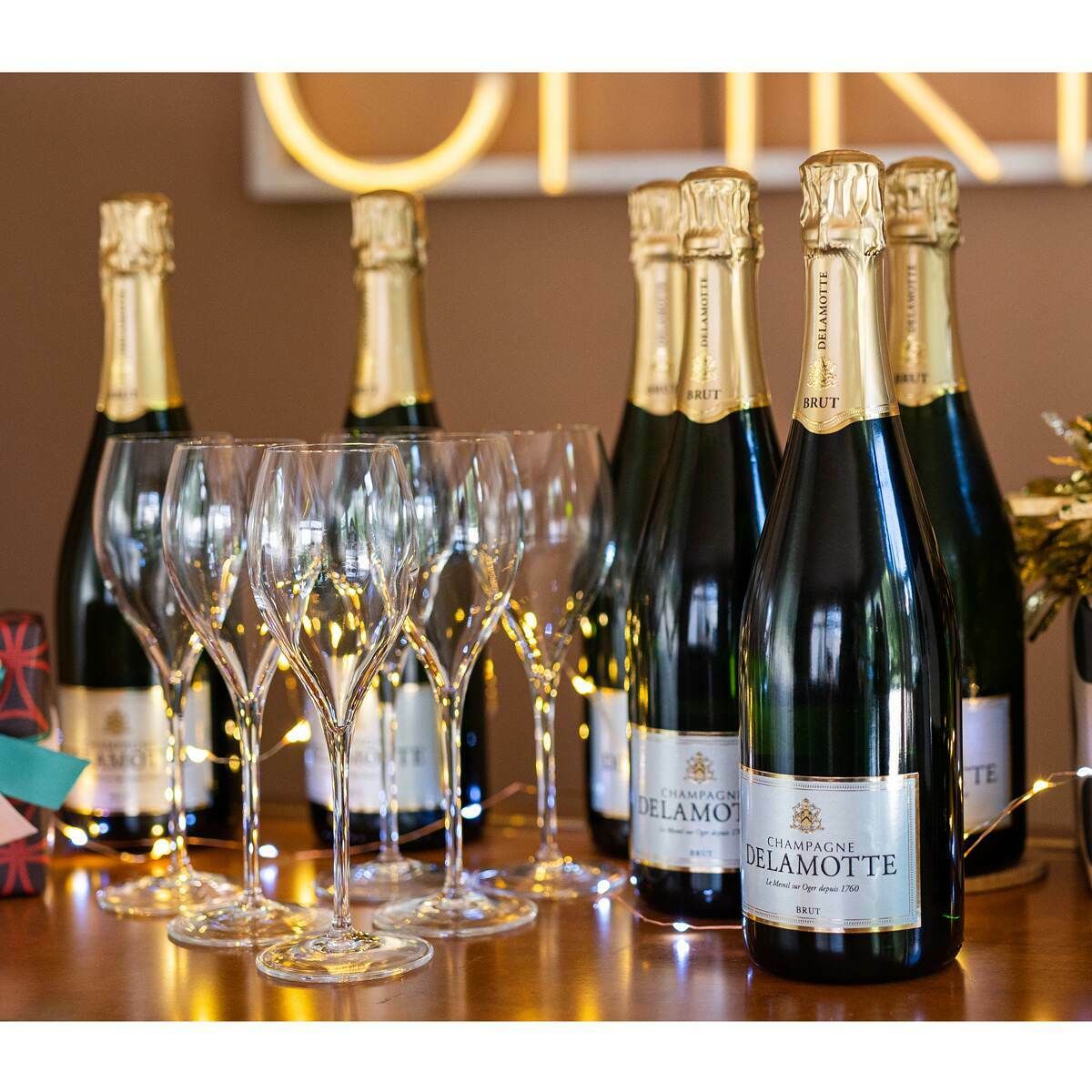 Delamotte Brut NV 6 Bottles + 6 Glasses Pack
