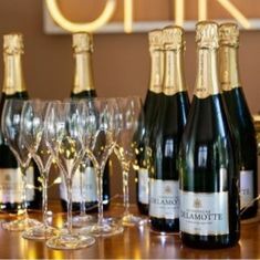 delamotte champagne with glasses